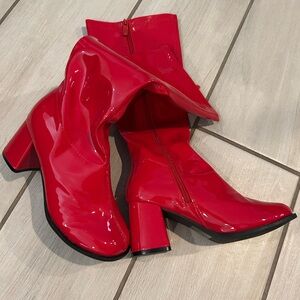 Red Patent Leather Women's Boots